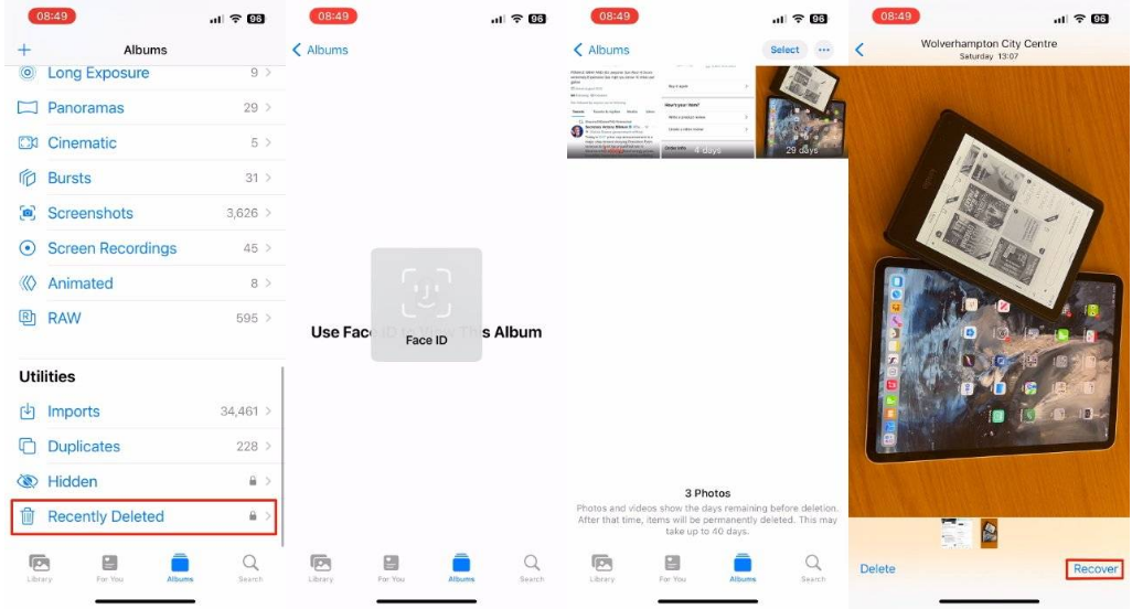 绥化苹果14维修分享 iPhone14 上恢复已删除的照片 