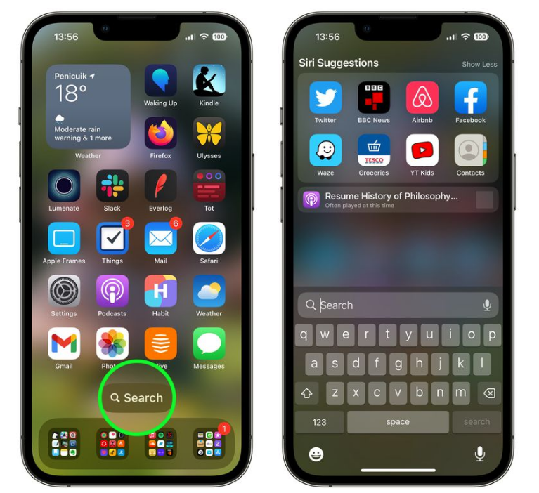绥化苹果手机维修分享升级到 iOS 16 后，如何删除主屏幕上的搜索按钮 