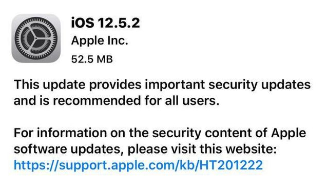 绥化苹果手机维修分享iOS12.5.2发布，建议所有老苹果用户安装 